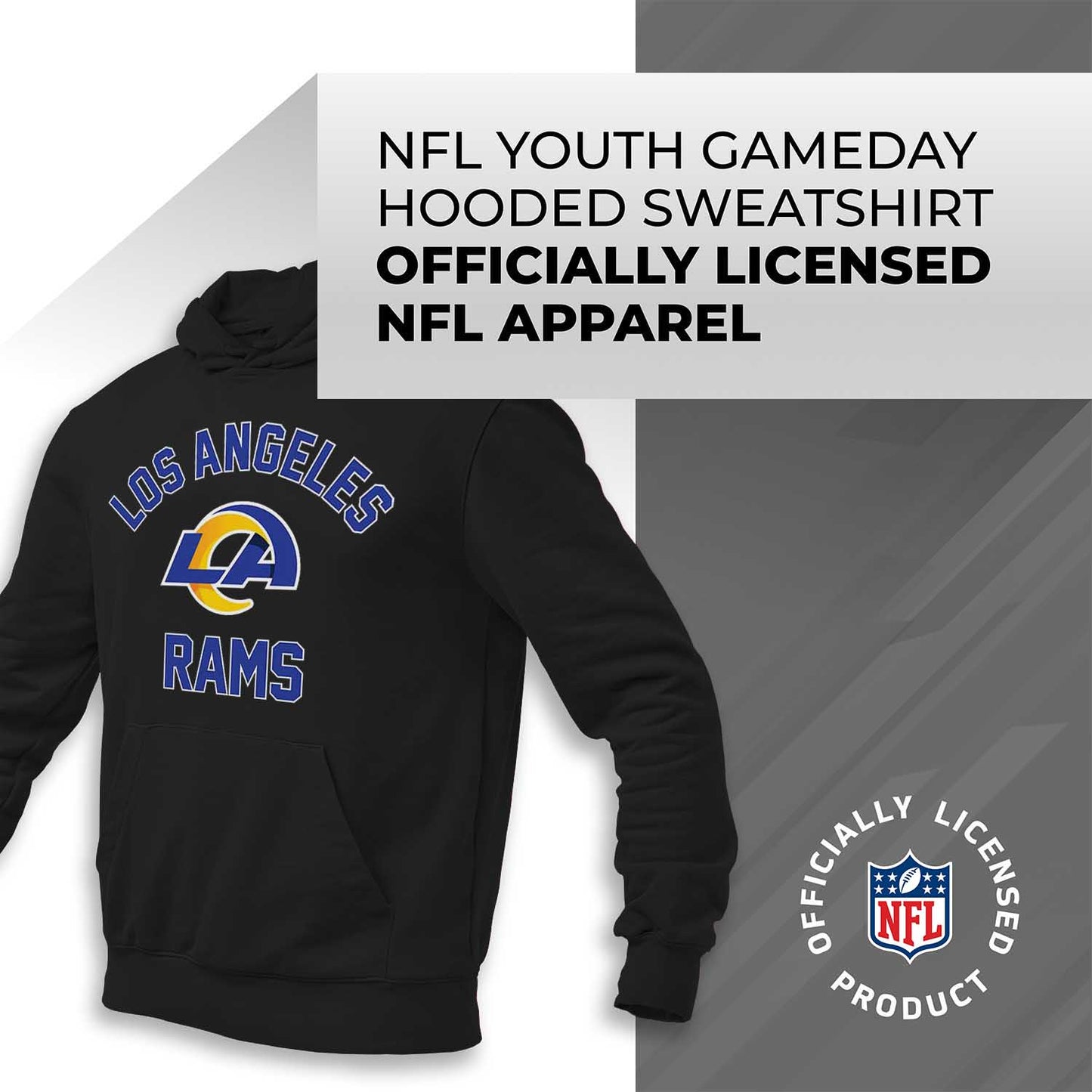 Los Angeles Rams NFL Youth Gameday Hooded Sweatshirt - Black