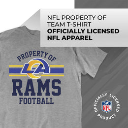Los Angeles Rams NFL Adult Property Of T-Shirt - Sport Gray