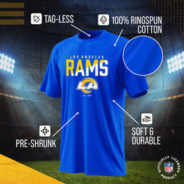 Los Angeles Rams Adult NFL Diagonal Fade Color Block T-Shirt - Royal