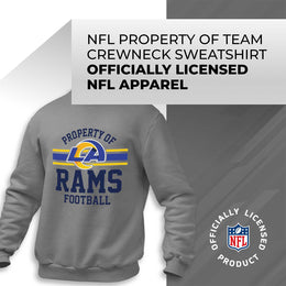 Los Angeles Rams NFL Adult Property Of Crewneck Fleece Sweatshirt - Sport Gray