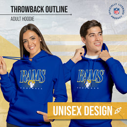 Los Angeles Rams NFL Adult Unisex Overtime Blueprint Soft Fleece Hooded Sweatshirt - Royal