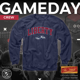 Liberty Flames Adult Arch & Logo Soft Style Gameday Crewneck Sweatshirt - Navy