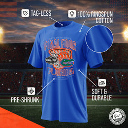 Florida Gators 2025 NCAA Men's Basketball Tournament Chasing Net T-Shirt - Royal