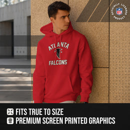 Atlanta Falcons NFL Adult Unisex Retro Gameday Ultra Soft Fleece Hooded Sweatshirt - Red