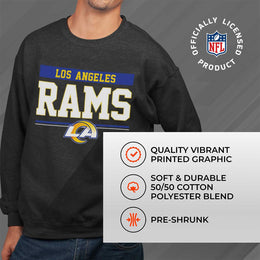 Los Angeles Rams NFL Adult Long Sleeve Team Block Charcoal Crewneck Sweatshirt - Charcoal