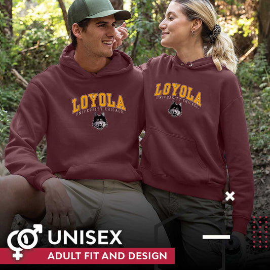 Loyola Chicago Ramblers Adult Arch & Logo Soft Style Gameday Hooded Sweatshirt - Maroon