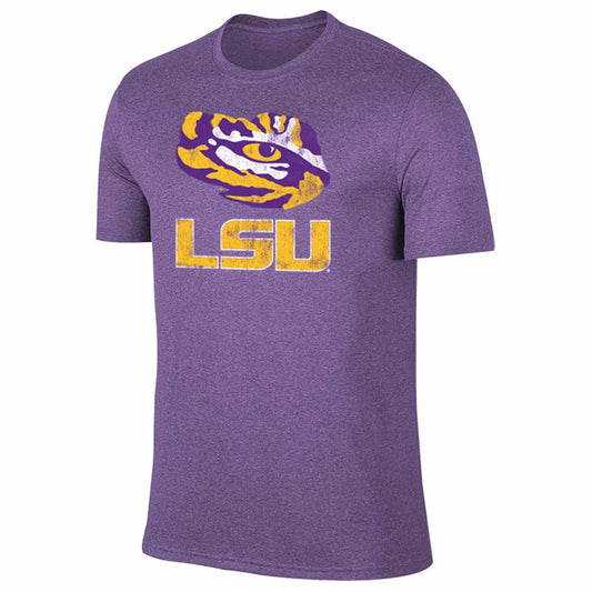 LSU Tigers Adult MVP Heathered Cotton Blend T-Shirt - Purple