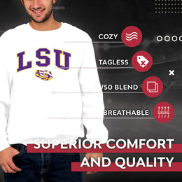 LSU Tigers Adult Arch & Logo Soft Style Gameday Crewneck Sweatshirt - White