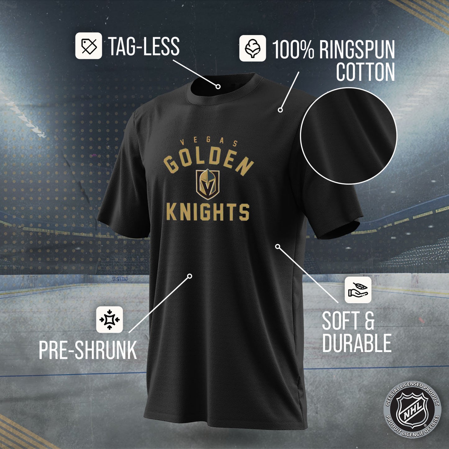Las Vegas Golden Knights NHL Adult Game Day Unisex T-Shirt - Black