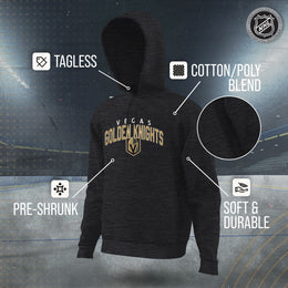 Las Vegas Golden Knights NHL Adult Unisex Powerplay Hooded Sweatshirt - Black Heather
