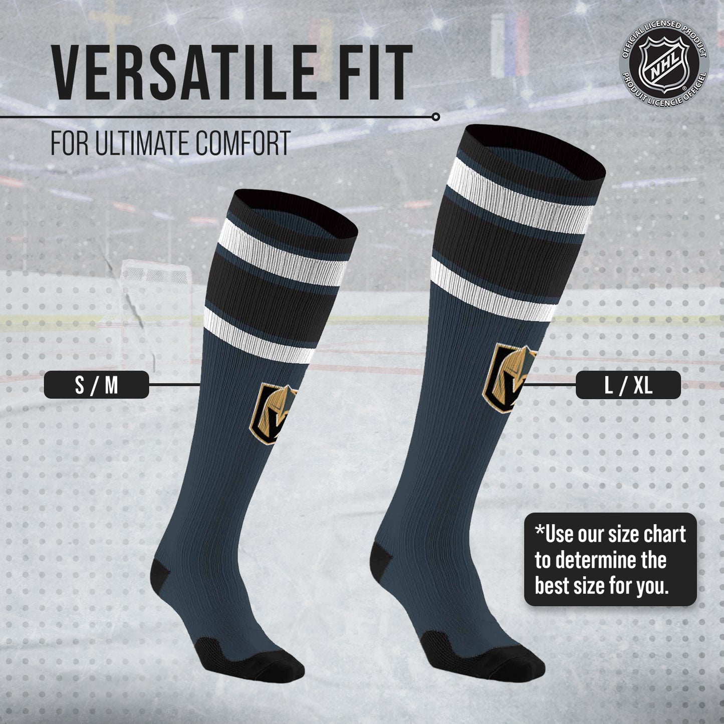 Las Vegas Golden Knights NHL Adult Knee High-Performance Socks - Charcoal