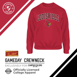 Louisville Cardinals Adult Arch & Logo Soft Style Gameday Crewneck Sweatshirt - Red