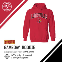 Louisville Cardinals Adult Arch & Logo Soft Style Gameday Hooded Sweatshirt - Red