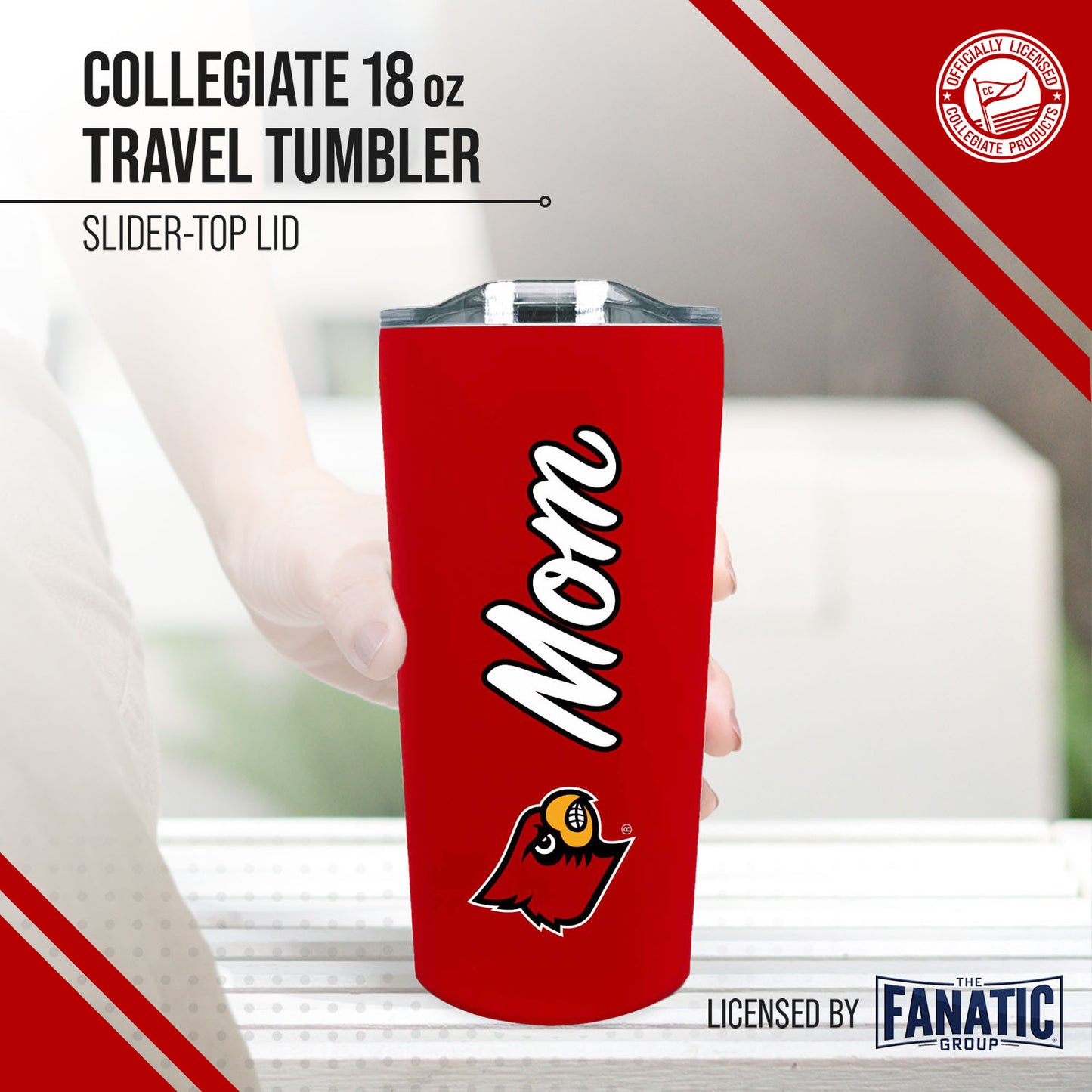Louisville Cardinals NCAA Stainless Steel Travel Tumbler for Mom - Red