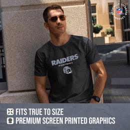 Las Vegas Raiders NFL Adult Football Helmet Tagless T-Shirt - Charcoal