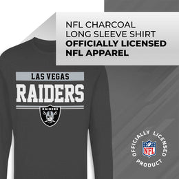 Las Vegas Raiders NFL Adult Charcoal Long Sleeve T Shirt - Charcoal