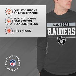 Las Vegas Raiders NFL Adult Charcoal Long Sleeve T Shirt - Charcoal