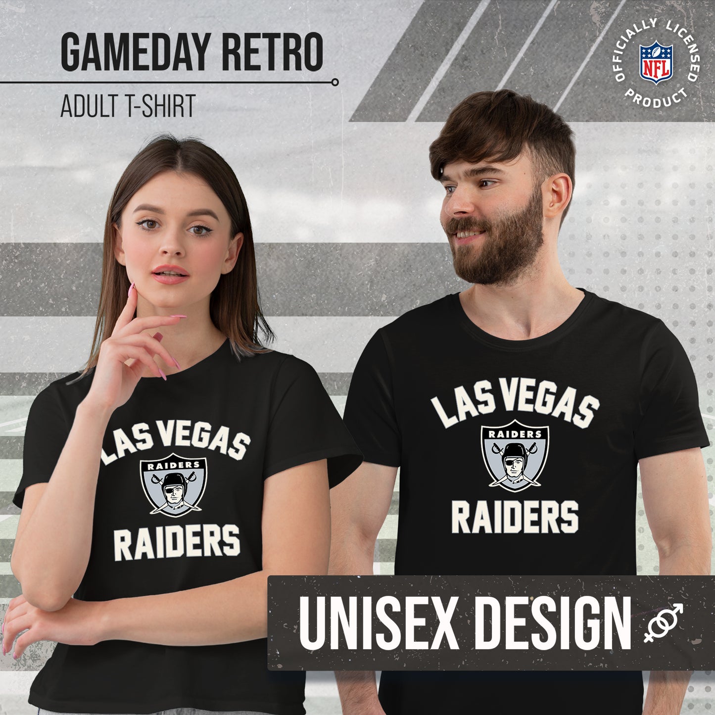 Las Vegas Raiders NFL Adult Retro Gameday Unisex T-Shirt - Black