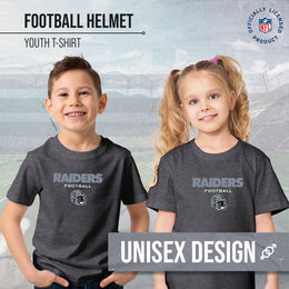 Las Vegas Raiders NFL Youth Football Helmet Tagless T-Shirt - Charcoal
