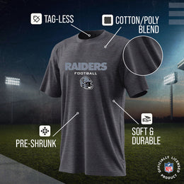 Las Vegas Raiders NFL Youth Football Helmet Tagless T-Shirt - Charcoal