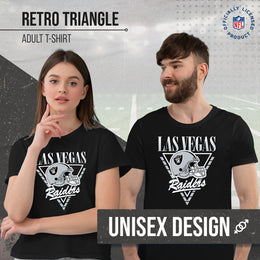 Las Vegas Raiders NFL Adult Retro Triangle Unisex T-Shirt - Black