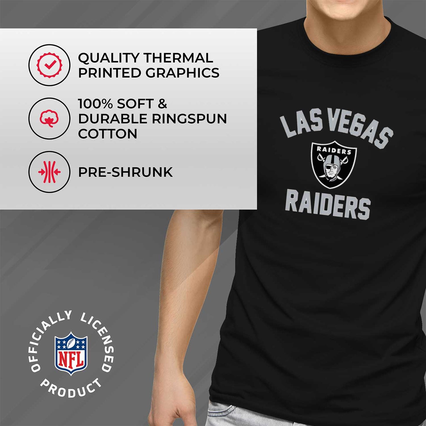 Las Vegas Raiders NFL Adult Gameday T-Shirt - Black