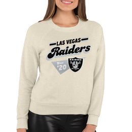 Las Vegas Raiders NFL Womens Groovy Retro Slouchy Crewneck - Off White