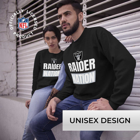 Las Vegas Raiders NFL Adult Slogan Crewneck Sweatshirt - Black