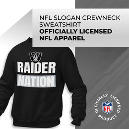 Las Vegas Raiders NFL Adult Slogan Crewneck Sweatshirt - Black