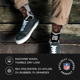Las Vegas Raiders FBF NFL Adult V Curve MVP Player Crew Socks - Sport Gray