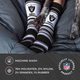 Las Vegas Raiders NFL Adult Striped Dress Socks - Black