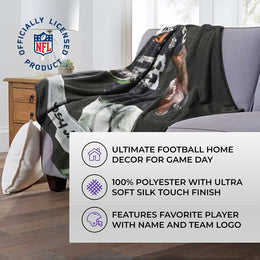 Las Vegas Raiders Northwest NFL Hi-Def Josh Jacob Silk Blanket - Black
