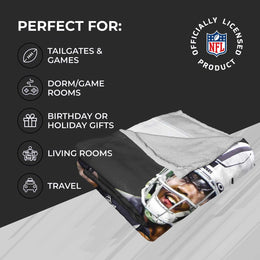 Las Vegas Raiders Northwest NFL Hi-Def Josh Jacob Silk Blanket - Black