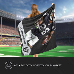 Las Vegas Raiders Northwest NFL Hi-Def Josh Jacob Silk Blanket - Black