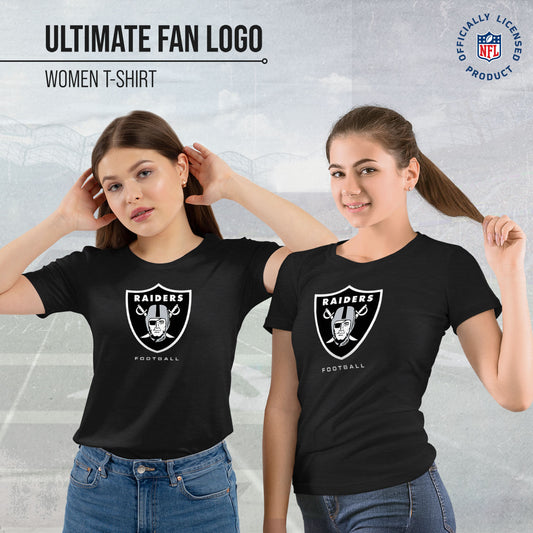 Las Vegas Raiders Women's NFL Ultimate Fan Logo Short Sleeve T-Shirt - Black