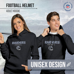 Las Vegas Raiders Adult NFL Football Helmet Heather Hooded Sweatshirt  - Charcoal