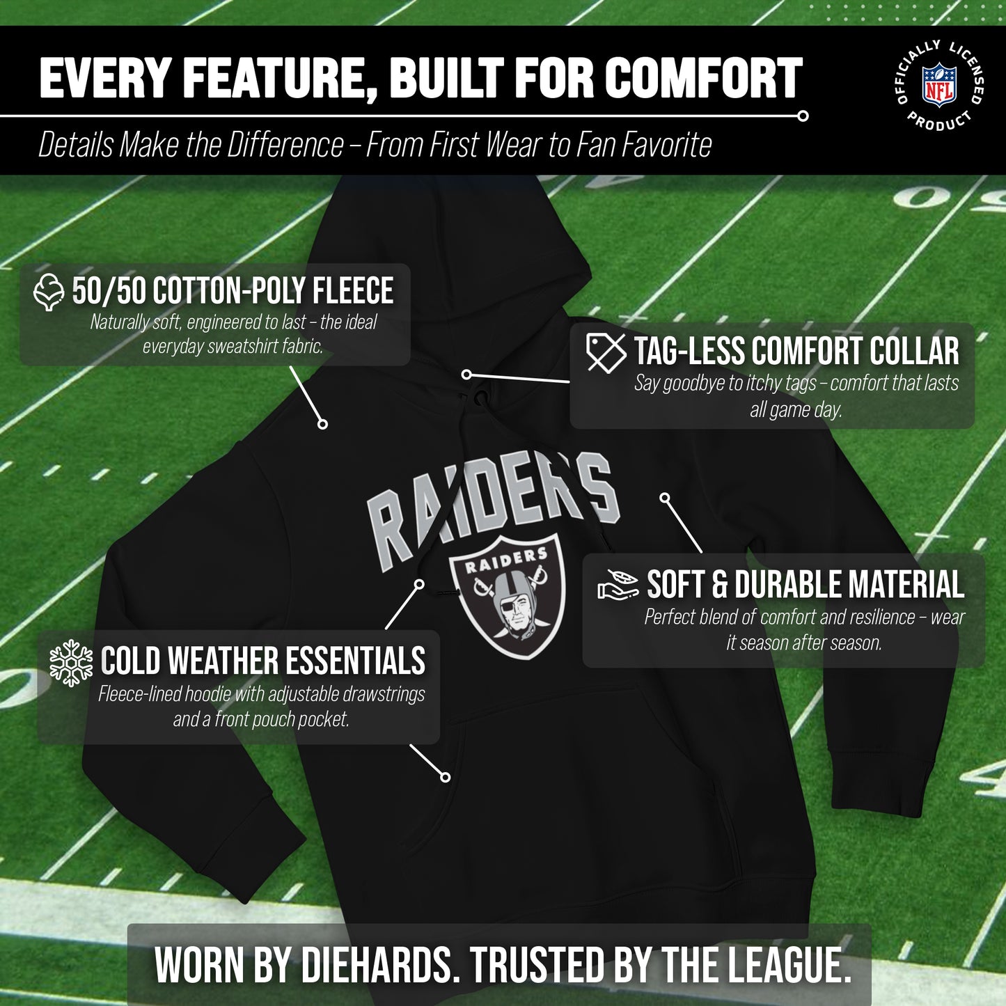 Las Vegas Raiders NFL Home Team Hoodie - Black
