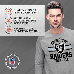 Las Vegas Raiders NFL Adult Property Of Long SleeveT Shirt - Sport Gray