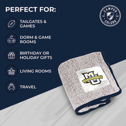 Marquette Golden Eagles NCAA Silk Sherpa College Throw Blanket - Navy