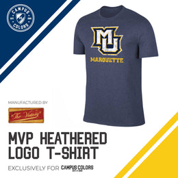 Marquette Golden Eagles Adult MVP Heathered Cotton Blend T-Shirt - Navy