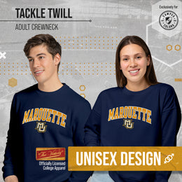 Marquette Golden Eagles NCAA Adult Tackle Twill Crewneck Sweatshirt - Navy