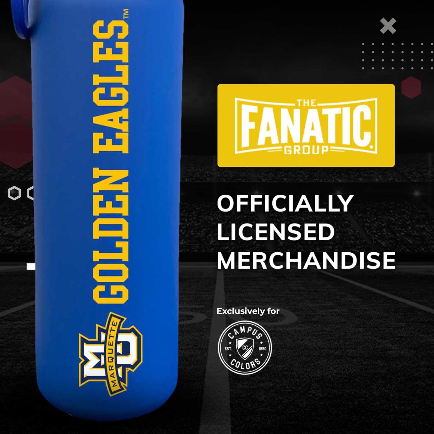 Marquette Golden Eagles NCAA Stainless Steel Water Bottle - Royal
