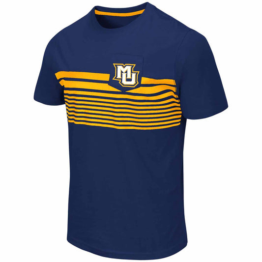 Marquette Golden Eagles  Adult NCAA Futuna Short Sleeve Pocket T-Shirt  - Navy