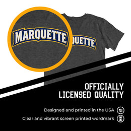 Marquette Golden Eagles Campus Colors NCAA Adult Cotton Blend Charcoal Tagless T-Shirt - Charcoal