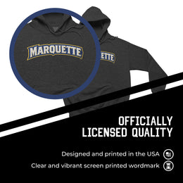 Marquette Golden Eagles NCAA Adult Cotton Blend Charcoal Hooded Sweatshirt - Charcoal