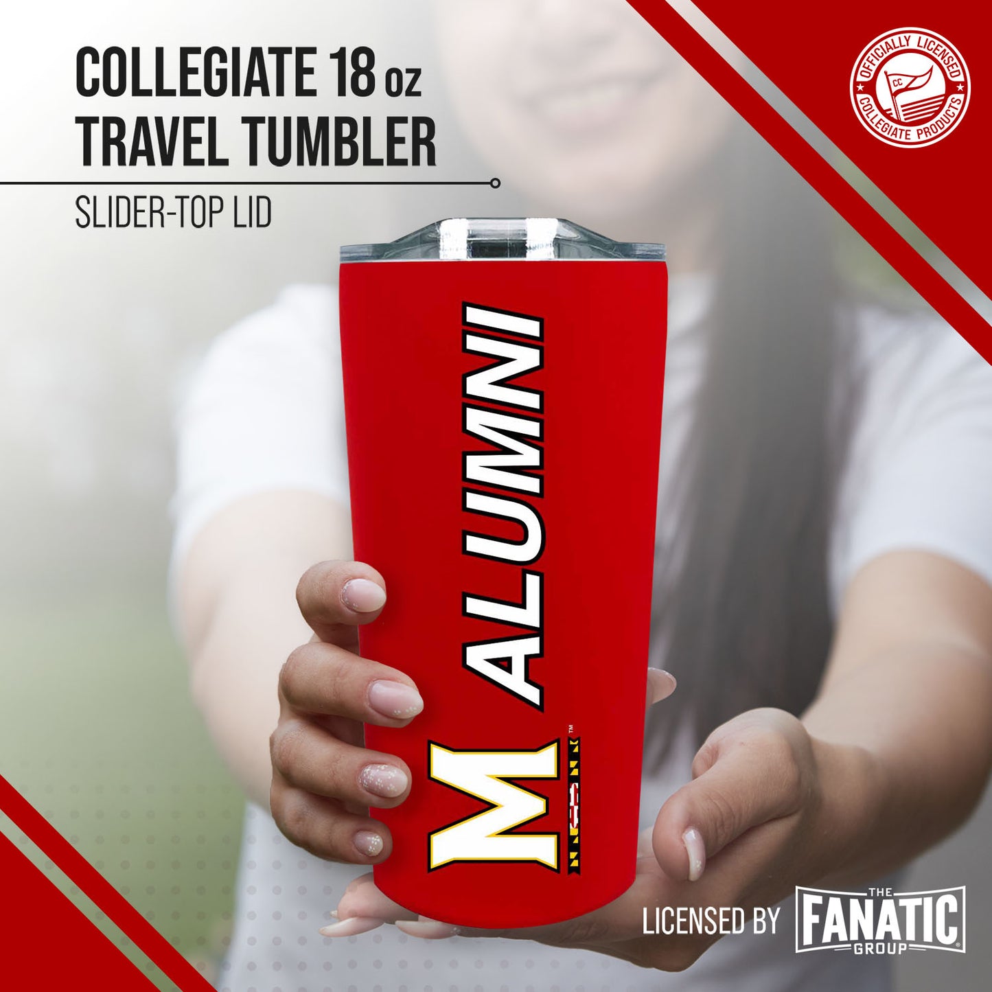 Maryland Terrapins NCAA Stainless Steel Travel Tumbler for Alumni - Red