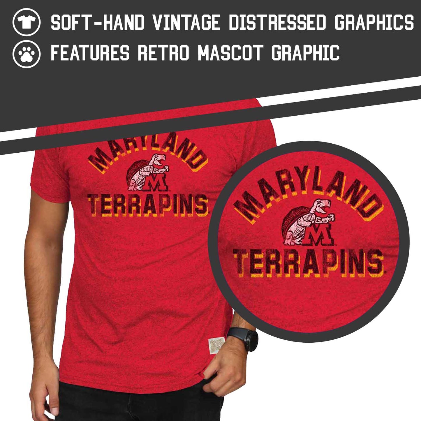 Maryland Terrapins Adult College Team Color T-Shirt - Red