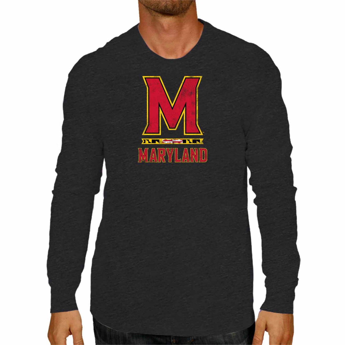 Maryland Terrapins NCAA MVP Adult Long-Sleeve Shirt - Black