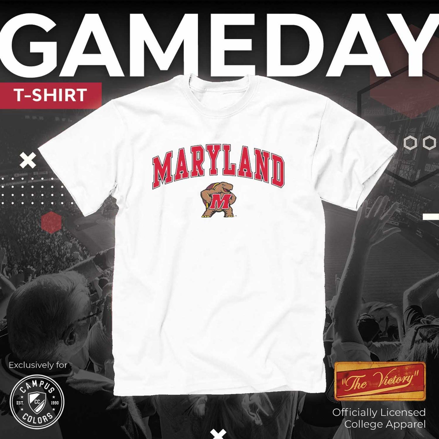 Maryland Terrapins NCAA Adult Gameday Cotton T-Shirt - White