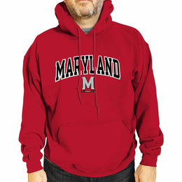 Maryland Terrapins NCAA Adult Tackle Twill Hooded Sweatshirt - Red